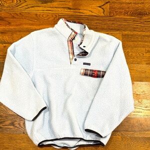 Southern Proper Sky Blue Fleece with Plaid Trim